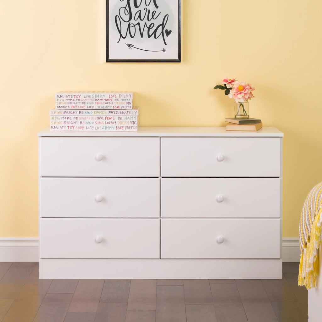 White 6 Drawer Wooden Dresser N395