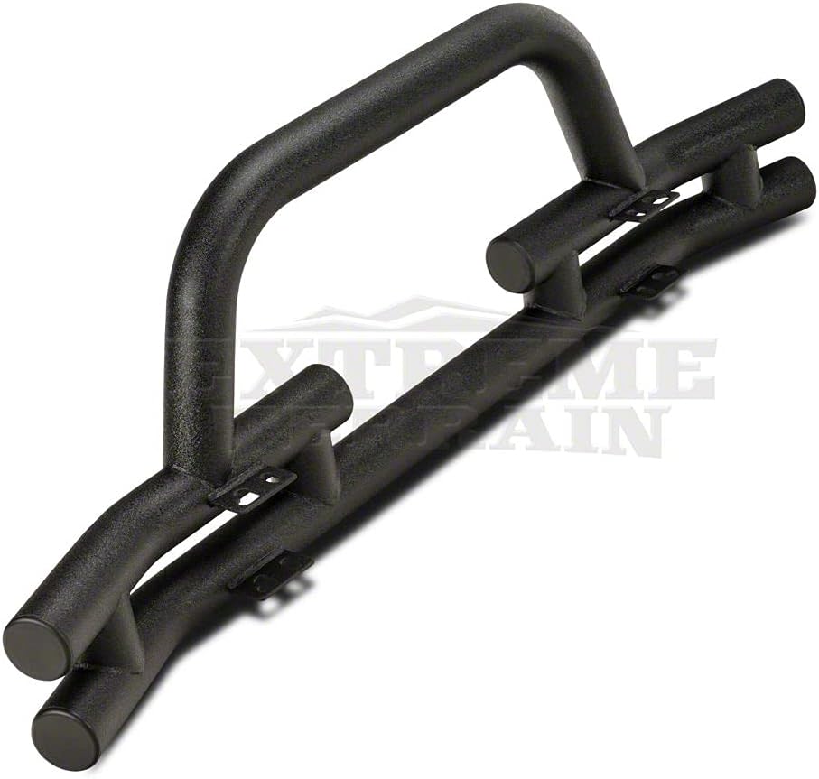 Textured Black Tubular Front Bumper with Winch Cutout N6597