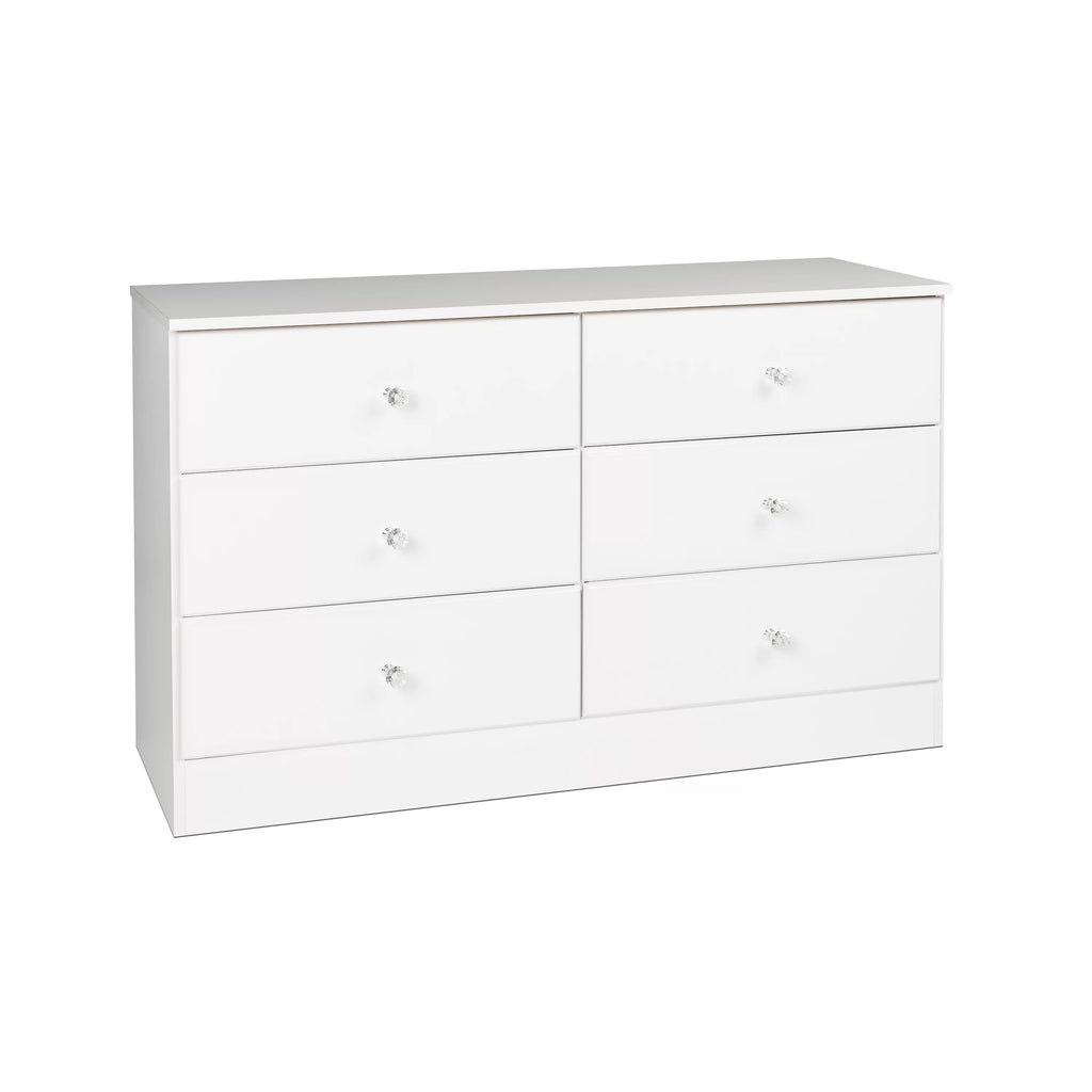 White 6 Drawer Wooden Dresser N395