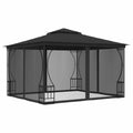 Gazebo with Nets 9.8'x9.8'x8.7' Anthracite J6352
