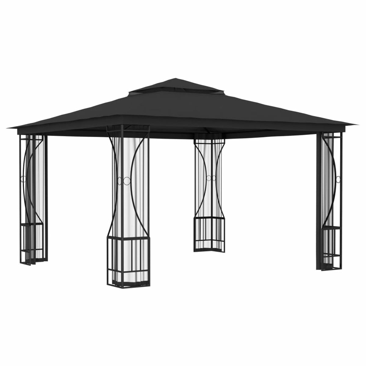 Gazebo with Nets 9.8'x9.8'x8.7' Anthracite J6352