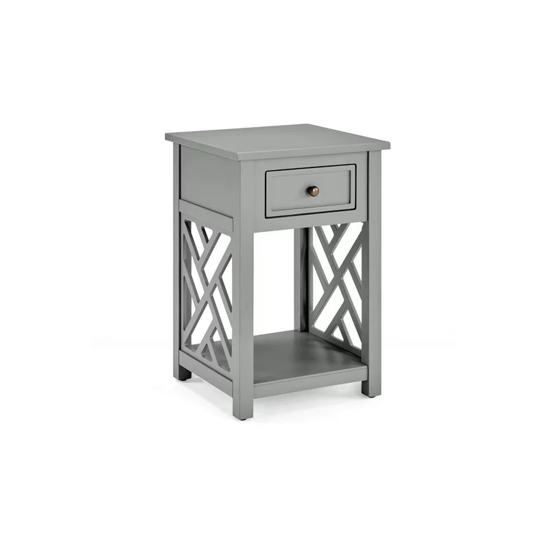 Gray Wood Coffee Table and Two End Tables Set of 3 V38336