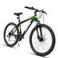 Full-Suspension Mountain Bike, 21 Speed, 26 Inch Wheel, Black&White&Green Stripes Y570