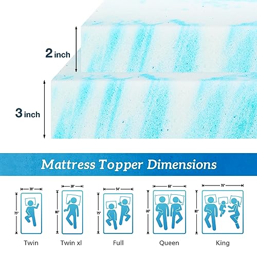 3 Inch Thick Gel Infused Memory Foam Mattress Topper King N46850