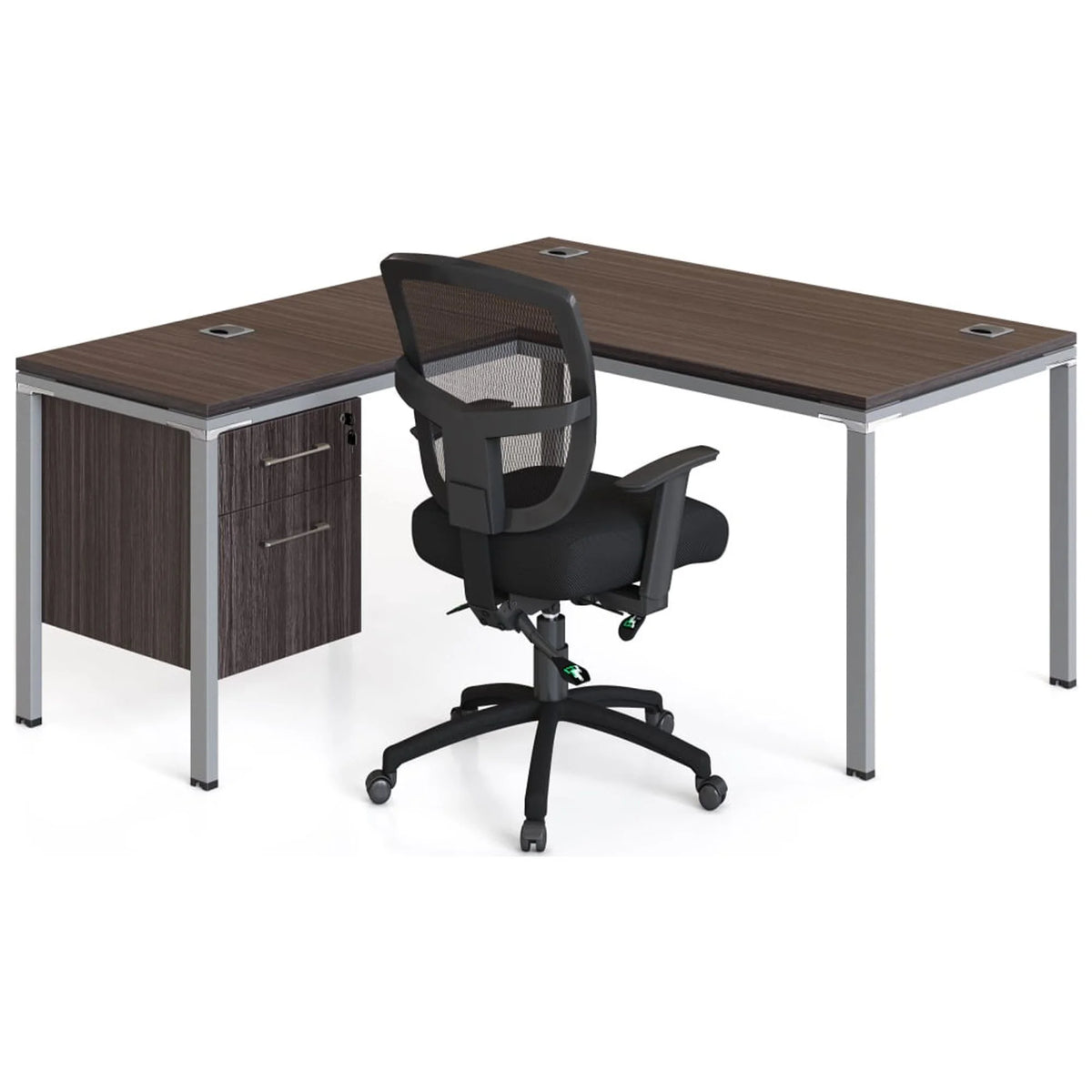 L-Desk with Return & Pedestal R952241