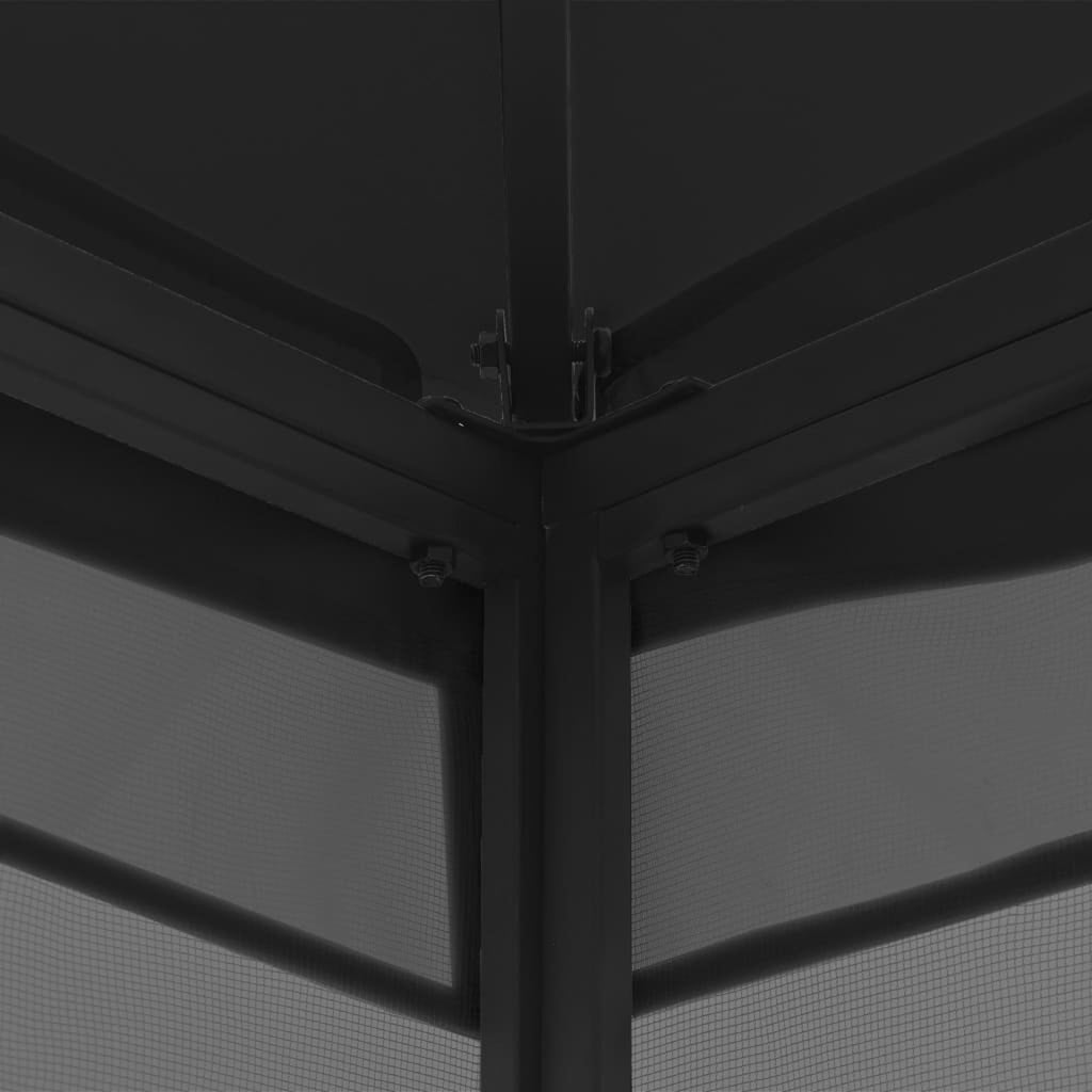 Gazebo with Nets 9.8'x9.8'x8.7' Anthracite J6352