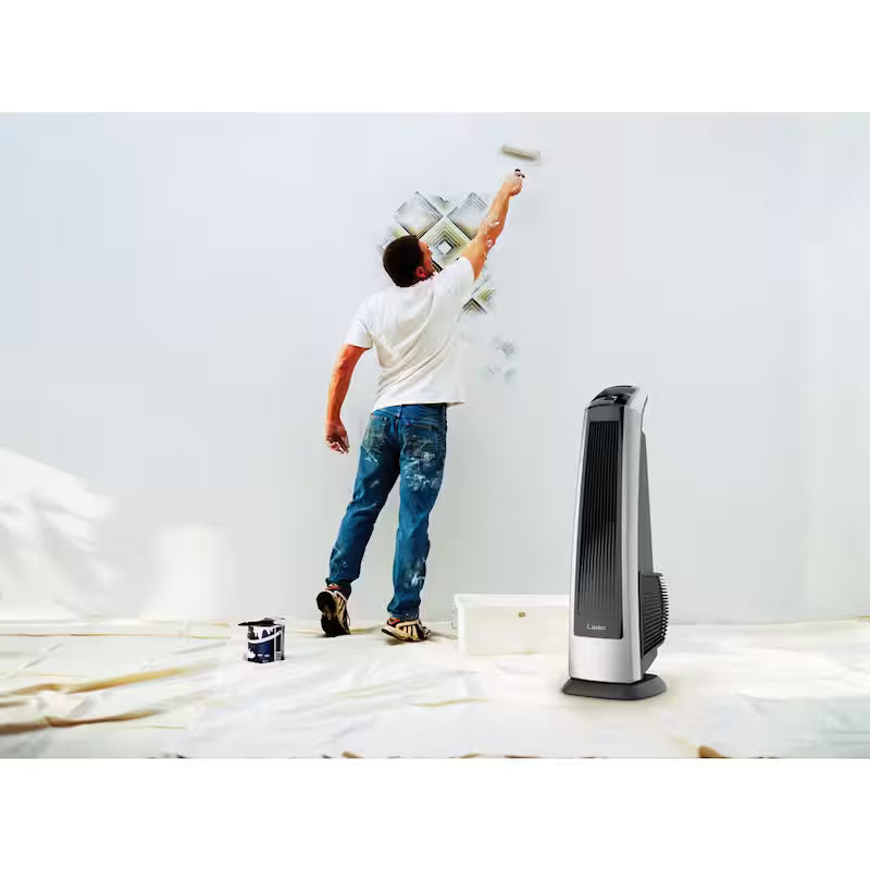 3 Speed Gray Oscillating Tower Fan with Remote Control V9782