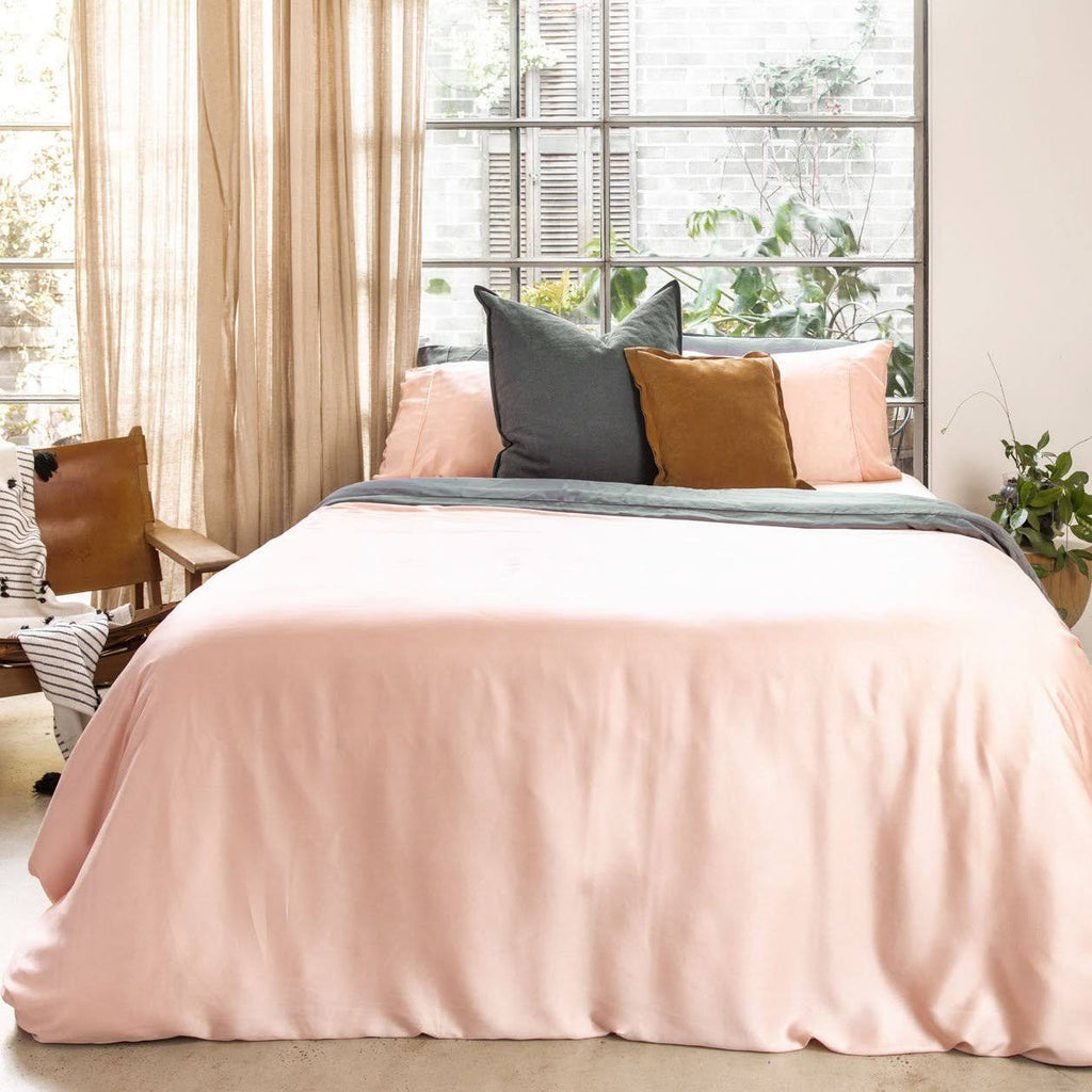 Feather White Twin Bamboo Lyocell Duvet Cover C2142