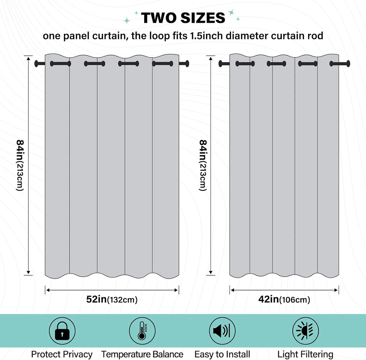 84" Grommet Blackout Curtains C39030