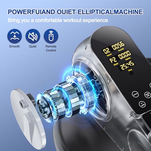 Under Desk Elliptical Machine Portable Seated Pedal Exerciser with Remote Control E860095