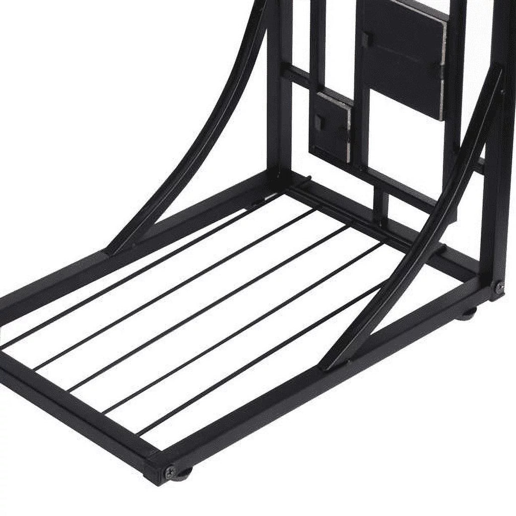 C-Shaped End Table with Geometric Pattern K763