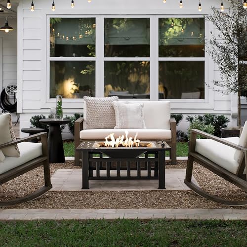 32 Inch Metal Fire Pit with Waterproof Cover H675