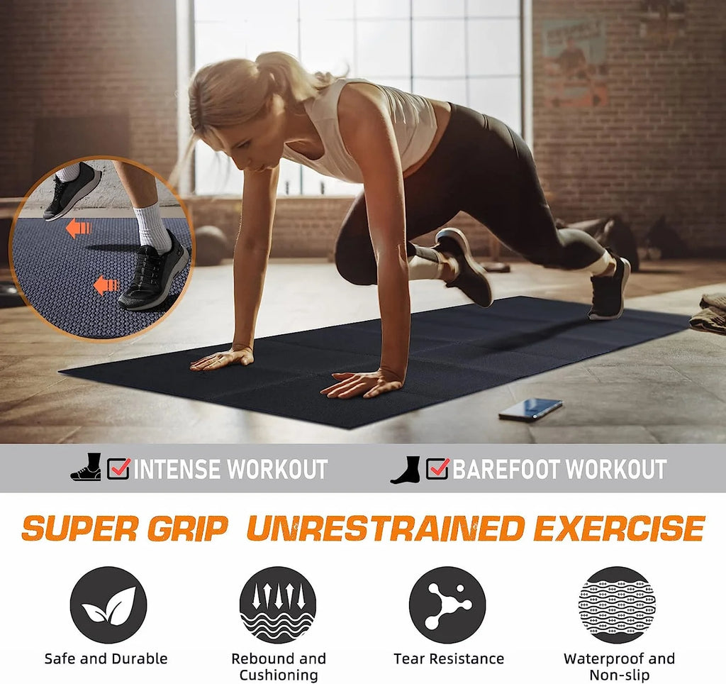 Foldable Treadmill Mat, 68"x24"/72"x32", High Density, Non-Slip Exercise Equipment Mat Q981
