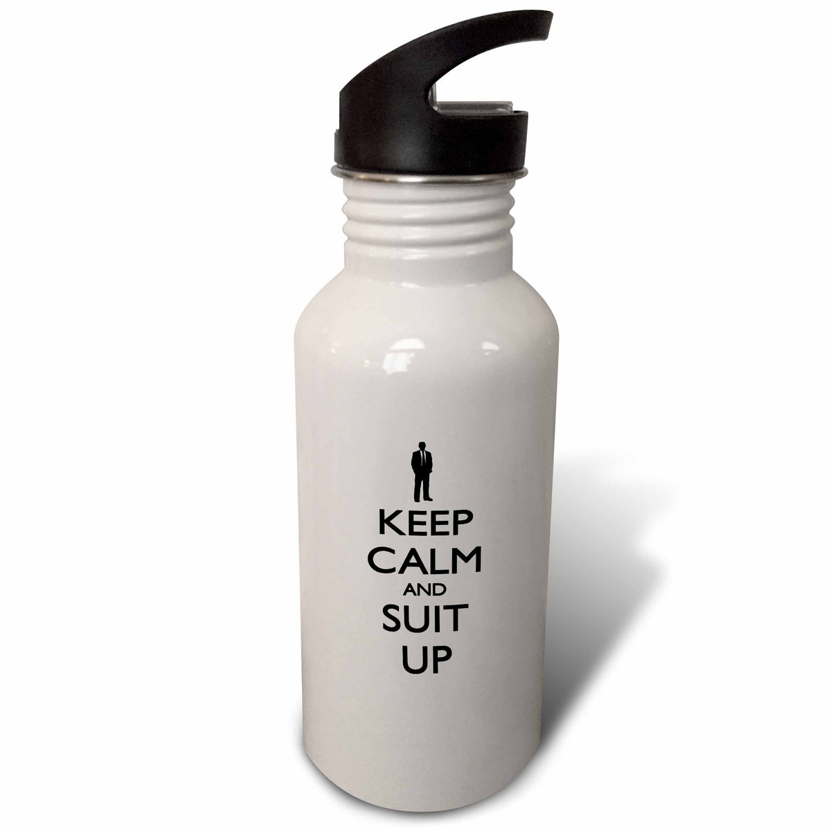 Black and White 21 oz Sports Water Bottle S2403