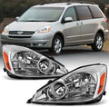 Chrome Housing Headlights Headlamps Assembly Set M183