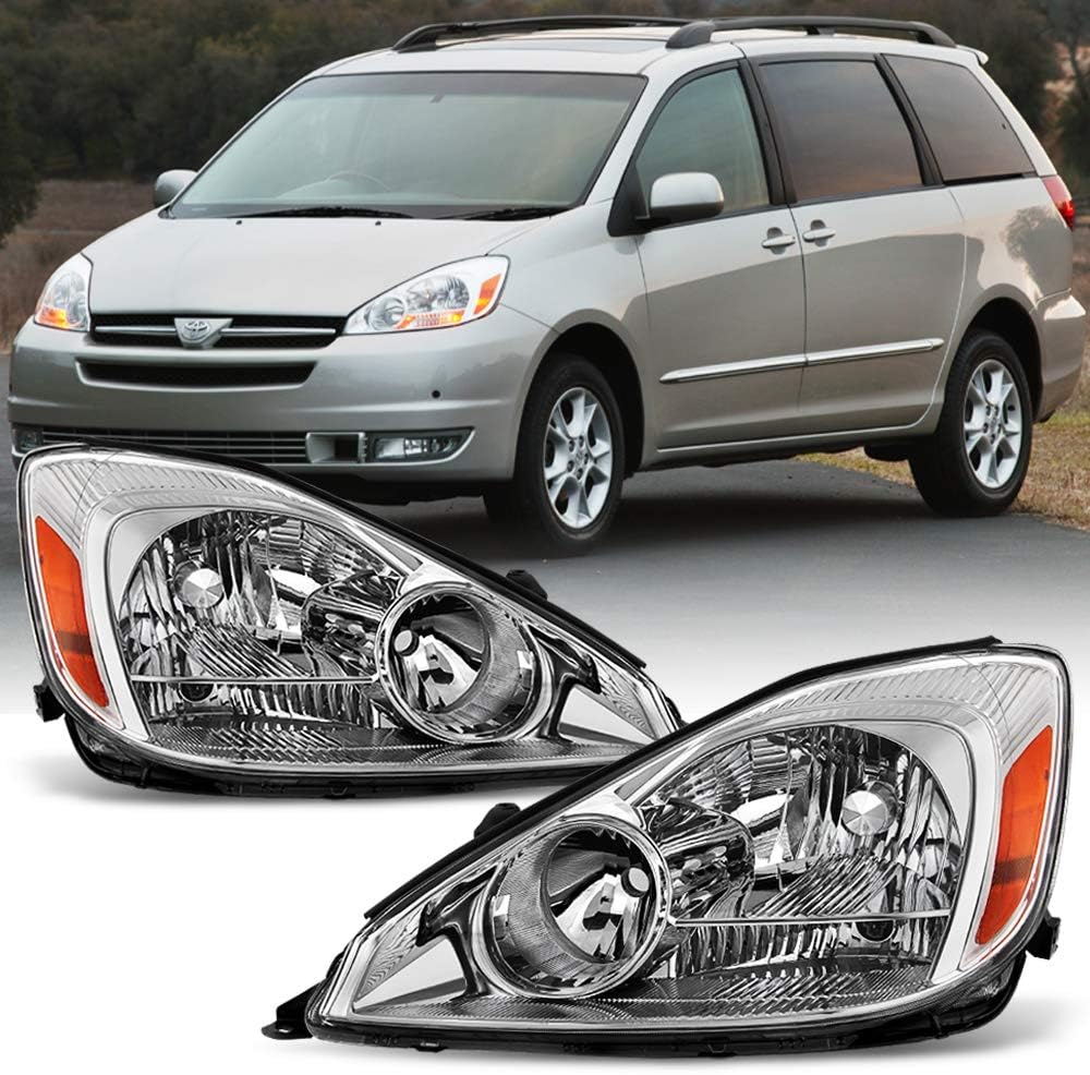 Chrome Housing Headlights Headlamps Assembly Set M183