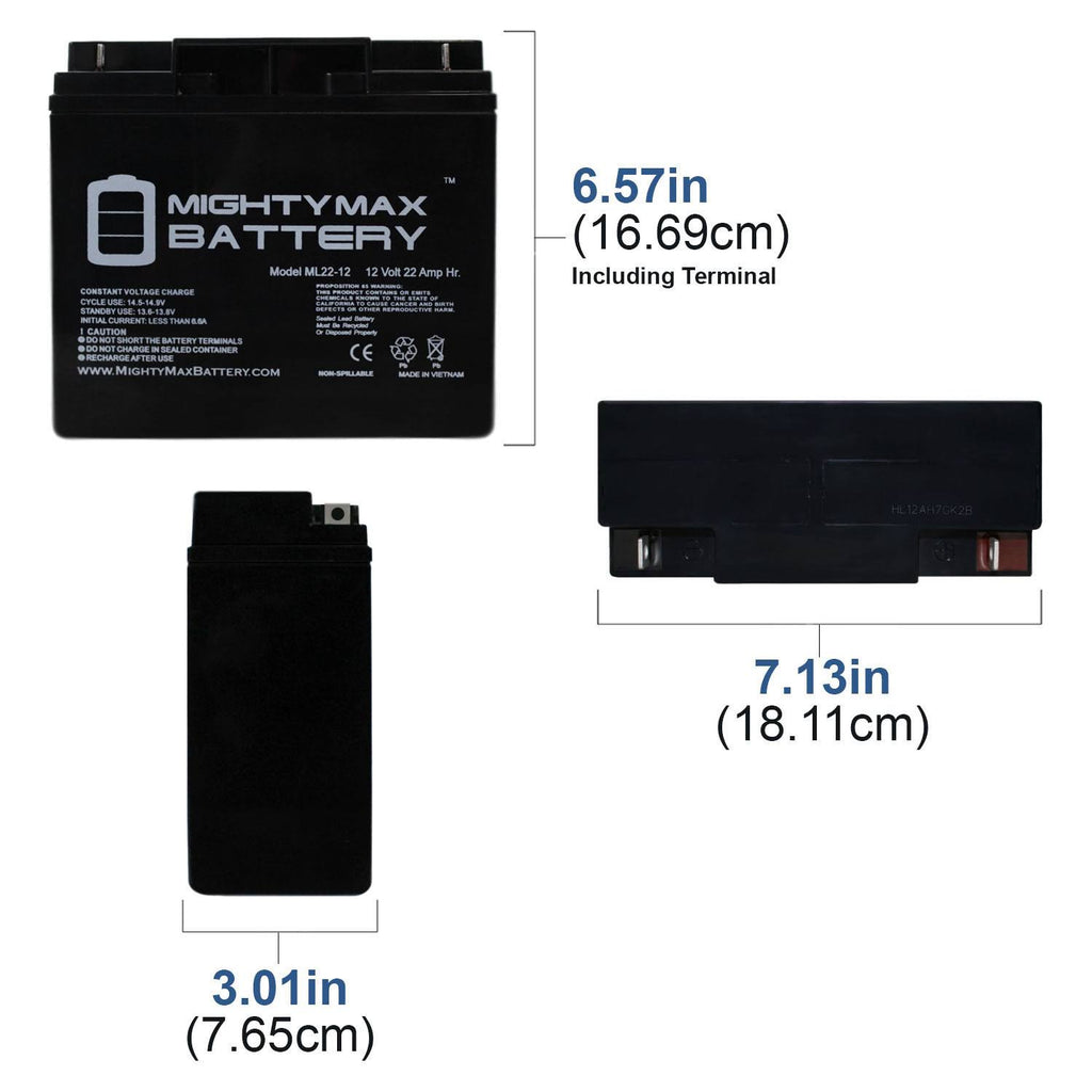 12V 22Ah Battery 4 Pack T509