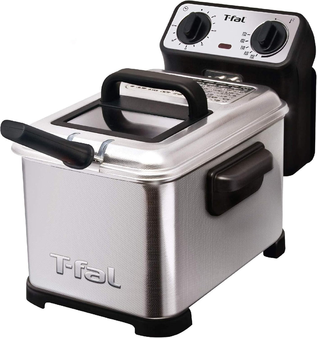 Stainless Steel Mini Deep Fryer with Removable Lid, Silver, Pack of 2 T320