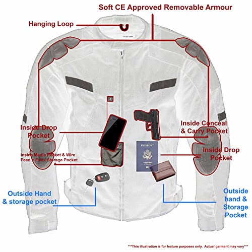 Black CE Armored Textile Motorcycle Jacket S9923